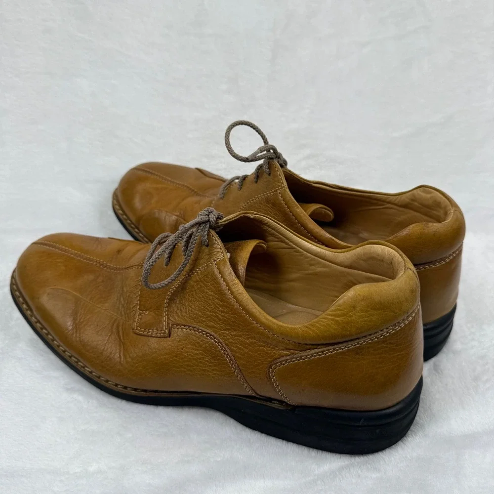 Johnston & Murphy Mens Tan Leather Square Toe Oxford Shoes 20-7233‎ Size 11M